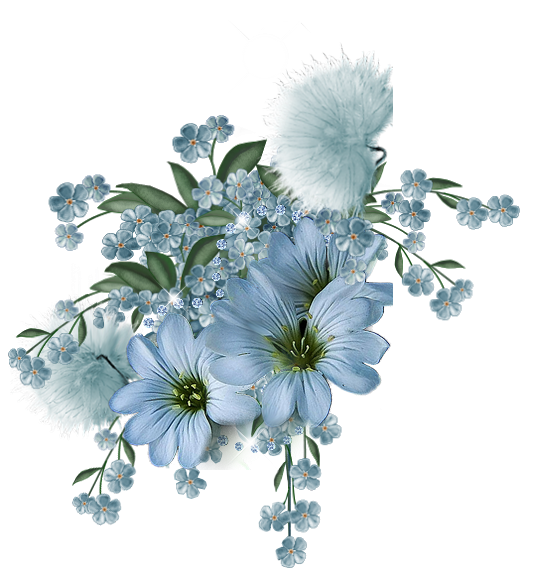 tube fleur en bleu