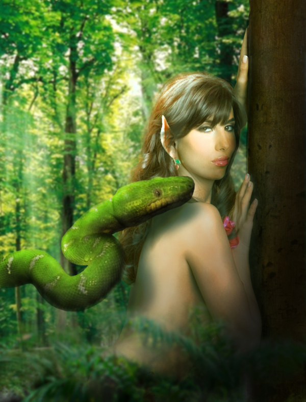 femme et serpent