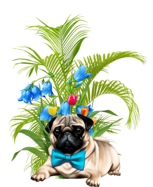 mon tube chien avec fleurs pour vos créas