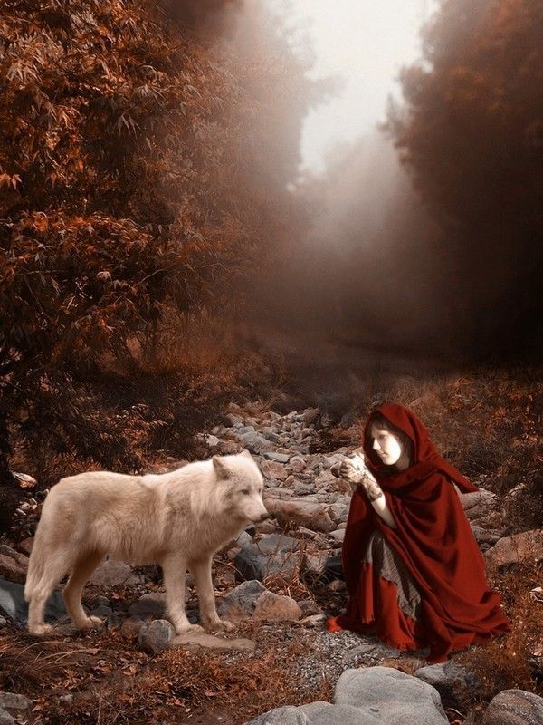 femme et loup