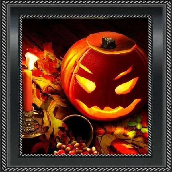 halloween sous cadre