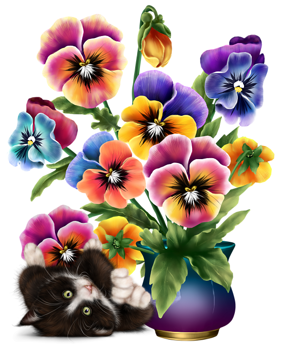 mon tube chat avec fleurs pour vos créas