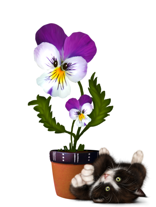 mon tube chat avec fleurs pour vos créas