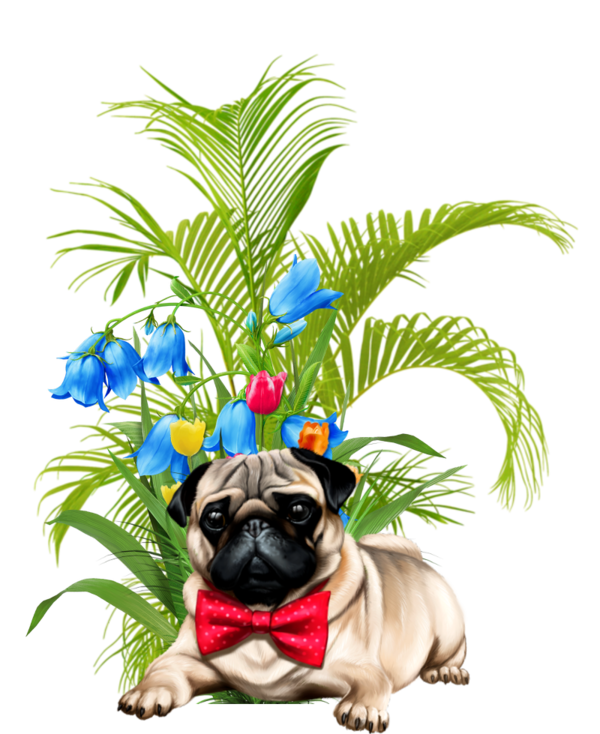 mon tube chien avec fleurs pour vos créas