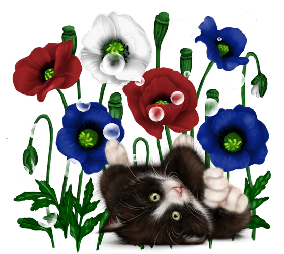 mon tube chat avec fleurs pour vos créas