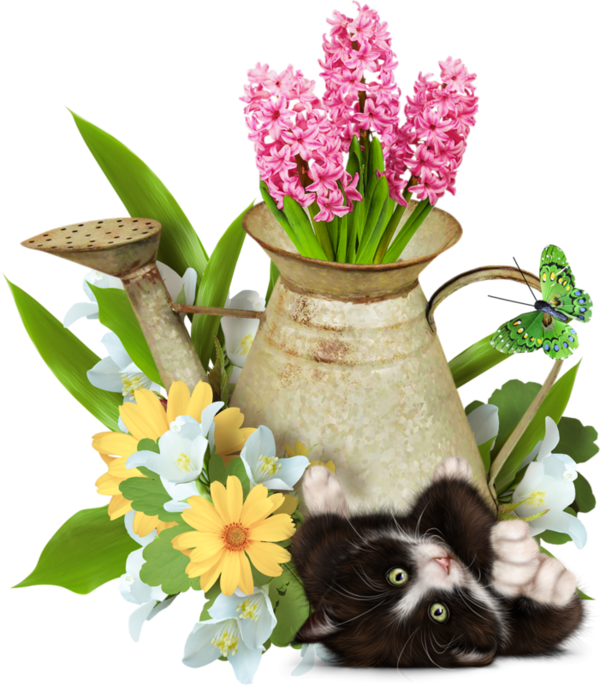 mon tube chat avec fleurs pour vos créas