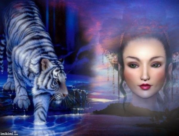 femme et tigre